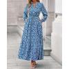 imageBTFBM Women Boho Maxi Dress Fall Fashion 2025 Floral Long Sleeve V Neck Button Pockets Flowy Vacation Wedding DressesBlue