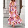 imageBTFBM Women Boho Maxi Dress Fall Fashion 2025 Floral Long Sleeve V Neck Button Pockets Flowy Vacation Wedding DressesFloral Multicolored