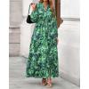 imageBTFBM Women Boho Maxi Dress Fall Fashion 2025 Floral Long Sleeve V Neck Button Pockets Flowy Vacation Wedding DressesGreen