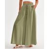 imageBTFBM Women Casual High Waist Wide Leg Pants 2026 Spring Summer Long Palazzo Pants Pocket Lounge Beach Vacation ClothesSolid Light Army Green
