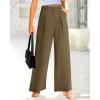 imageBTFBM Women High Waist Palazzo Pants Spring 2026 Casual Wide Leg Trousers Loose Work Office Business Suit Pant PocketsArmy Green