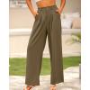 imageBTFBM Women High Waist Palazzo Pants Spring 2026 Casual Wide Leg Trousers Loose Work Office Business Suit Pant PocketsArmy Green
