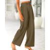 imageBTFBM Women High Waist Palazzo Pants Spring 2026 Casual Wide Leg Trousers Loose Work Office Business Suit Pant PocketsArmy Green