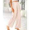 imageBTFBM Women High Waist Palazzo Pants Spring 2026 Casual Wide Leg Trousers Loose Work Office Business Suit Pant PocketsBeige