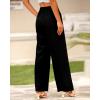 imageBTFBM Women High Waist Palazzo Pants Spring 2026 Casual Wide Leg Trousers Loose Work Office Business Suit Pant PocketsBlack