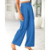 imageBTFBM Women High Waist Palazzo Pants Spring 2026 Casual Wide Leg Trousers Loose Work Office Business Suit Pant PocketsBlue
