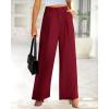 imageBTFBM Women High Waist Palazzo Pants Spring 2026 Casual Wide Leg Trousers Loose Work Office Business Suit Pant PocketsBurgundy