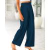 imageBTFBM Women High Waist Palazzo Pants Spring 2026 Casual Wide Leg Trousers Loose Work Office Business Suit Pant PocketsDark Blue