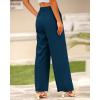 imageBTFBM Women High Waist Palazzo Pants Spring 2026 Casual Wide Leg Trousers Loose Work Office Business Suit Pant PocketsDark Blue