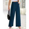 imageBTFBM Women High Waist Palazzo Pants Spring 2026 Casual Wide Leg Trousers Loose Work Office Business Suit Pant PocketsDark Blue
