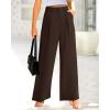 imageBTFBM Women High Waist Palazzo Pants Spring 2026 Casual Wide Leg Trousers Loose Work Office Business Suit Pant PocketsDark Brown