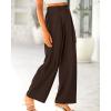 imageBTFBM Women High Waist Palazzo Pants Spring 2026 Casual Wide Leg Trousers Loose Work Office Business Suit Pant PocketsDark Brown