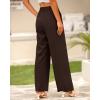 imageBTFBM Women High Waist Palazzo Pants Spring 2026 Casual Wide Leg Trousers Loose Work Office Business Suit Pant PocketsDark Brown