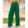 imageBTFBM Women High Waist Palazzo Pants Spring 2026 Casual Wide Leg Trousers Loose Work Office Business Suit Pant PocketsGreen