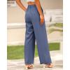 imageBTFBM Women High Waist Palazzo Pants Spring 2026 Casual Wide Leg Trousers Loose Work Office Business Suit Pant PocketsGrey Blue