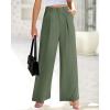 imageBTFBM Women High Waist Palazzo Pants Spring 2026 Casual Wide Leg Trousers Loose Work Office Business Suit Pant PocketsGrey Green