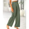 imageBTFBM Women High Waist Palazzo Pants Spring 2026 Casual Wide Leg Trousers Loose Work Office Business Suit Pant PocketsGrey Green