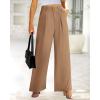 imageBTFBM Women High Waist Palazzo Pants Spring 2026 Casual Wide Leg Trousers Loose Work Office Business Suit Pant PocketsKhaki