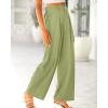 imageBTFBM Women High Waist Palazzo Pants Spring 2026 Casual Wide Leg Trousers Loose Work Office Business Suit Pant PocketsLight Green