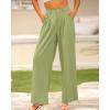imageBTFBM Women High Waist Palazzo Pants Spring 2026 Casual Wide Leg Trousers Loose Work Office Business Suit Pant PocketsLight Green