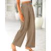 imageBTFBM Women High Waist Palazzo Pants Spring 2026 Casual Wide Leg Trousers Loose Work Office Business Suit Pant PocketsLight Khaki