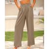 imageBTFBM Women High Waist Palazzo Pants Spring 2026 Casual Wide Leg Trousers Loose Work Office Business Suit Pant PocketsLight Khaki