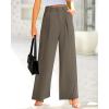 imageBTFBM Women High Waist Palazzo Pants Spring 2026 Casual Wide Leg Trousers Loose Work Office Business Suit Pant PocketsMocha Brown