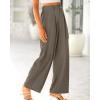 imageBTFBM Women High Waist Palazzo Pants Spring 2026 Casual Wide Leg Trousers Loose Work Office Business Suit Pant PocketsMocha Brown