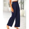 imageBTFBM Women High Waist Palazzo Pants Spring 2026 Casual Wide Leg Trousers Loose Work Office Business Suit Pant PocketsNavy