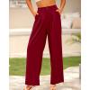 imageBTFBM Women High Waist Palazzo Pants Spring 2026 Casual Wide Leg Trousers Loose Work Office Business Suit Pant PocketsRed