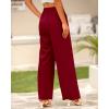imageBTFBM Women High Waist Palazzo Pants Spring 2026 Casual Wide Leg Trousers Loose Work Office Business Suit Pant PocketsRed