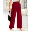 imageBTFBM Women High Waist Palazzo Pants Spring 2026 Casual Wide Leg Trousers Loose Work Office Business Suit Pant PocketsRed