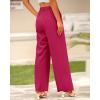 imageBTFBM Women High Waist Palazzo Pants Spring 2026 Casual Wide Leg Trousers Loose Work Office Business Suit Pant PocketsRose Red
