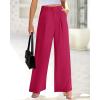imageBTFBM Women High Waist Palazzo Pants Spring 2026 Casual Wide Leg Trousers Loose Work Office Business Suit Pant PocketsRose Red