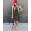 imageBTFBM Women Summer Dresses 2026 Sleeveless Tank Ruched Bodycon Sundresses for Women Party Beach Mini Casual Spring DressArmy Green