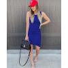 imageBTFBM Women Summer Dresses 2026 Sleeveless Tank Ruched Bodycon Sundresses for Women Party Beach Mini Casual Spring DressBright Blue