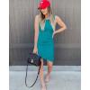 imageBTFBM Women Summer Dresses 2026 Sleeveless Tank Ruched Bodycon Sundresses for Women Party Beach Mini Casual Spring DressBright Green 2