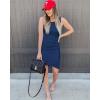 imageBTFBM Women Summer Dresses 2026 Sleeveless Tank Ruched Bodycon Sundresses for Women Party Beach Mini Casual Spring DressDark Blue