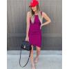 imageBTFBM Women Summer Dresses 2026 Sleeveless Tank Ruched Bodycon Sundresses for Women Party Beach Mini Casual Spring DressDark Purple