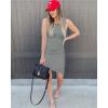 imageBTFBM Women Summer Dresses 2026 Sleeveless Tank Ruched Bodycon Sundresses for Women Party Beach Mini Casual Spring DressGrey