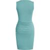 imageBTFBM Women Summer Dresses 2026 Sleeveless Tank Ruched Bodycon Sundresses for Women Party Beach Mini Casual Spring DressLake Blue