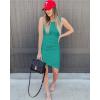 imageBTFBM Women Summer Dresses 2026 Sleeveless Tank Ruched Bodycon Sundresses for Women Party Beach Mini Casual Spring DressLight Green