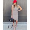 imageBTFBM Women Summer Dresses 2026 Sleeveless Tank Ruched Bodycon Sundresses for Women Party Beach Mini Casual Spring DressLight Grey