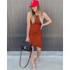 imageBTFBM Women Summer Dresses 2026 Sleeveless Tank Ruched Bodycon Sundresses for Women Party Beach Mini Casual Spring DressRed Khaki