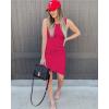 imageBTFBM Women Summer Dresses 2026 Sleeveless Tank Ruched Bodycon Sundresses for Women Party Beach Mini Casual Spring DressRose Red
