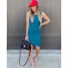imageBTFBM Women Summer Dresses 2026 Sleeveless Tank Ruched Bodycon Sundresses for Women Party Beach Mini Casual Spring DressSky Blue