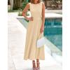 imageBTFBM Women Tank Midi Dress Summer Crewneck Sleeveless Pleated A Line Business Casual Formal Sweater Spring Dresses 2026Apricot