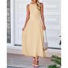 imageBTFBM Women Tank Midi Dress Summer Crewneck Sleeveless Pleated A Line Business Casual Formal Sweater Spring Dresses 2026Apricot