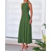 imageBTFBM Women Tank Midi Dress Summer Crewneck Sleeveless Pleated A Line Business Casual Formal Sweater Spring Dresses 2026Army Green