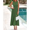 imageBTFBM Women Tank Midi Dress Summer Crewneck Sleeveless Pleated A Line Business Casual Formal Sweater Spring Dresses 2026Army Green